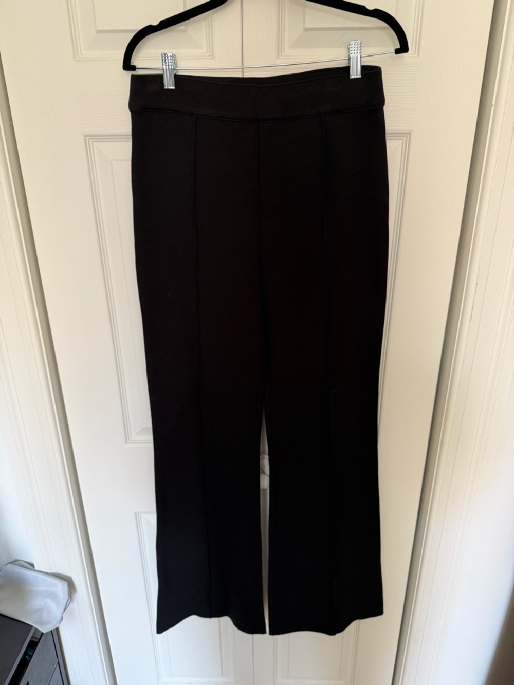 Spanx high-waisted Black Women's Knit boot-cut Pants (large, tall!)